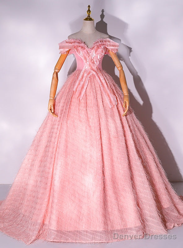 Pink Off the Shoulder Sequins Quinceanera Dress Main image