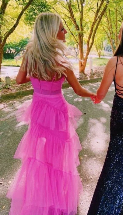 Pink Prom Dress Evening Gown Long Prom Dress