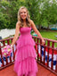 Pink Prom Dress Evening Gown Long Prom Dress