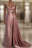Pink Prom Dress: Sweetheart Spaghetti Strap with High Slit Trail