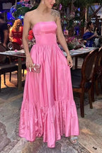 Pink Prom Dress Women Sexy Dress Elegant Party Dress