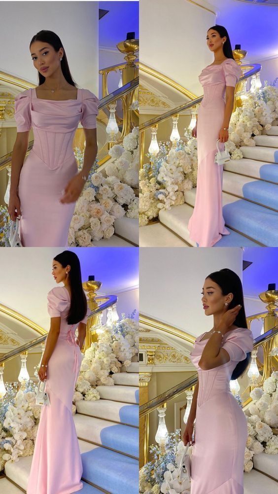 Pink Prom Dress Women Formal Party Evening Gown