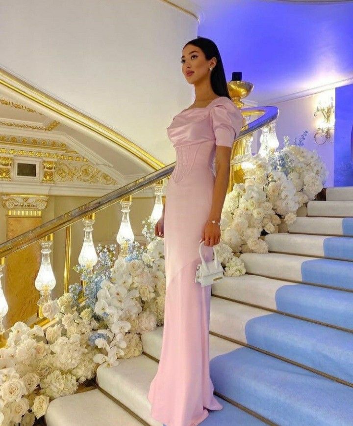 Pink Prom Dress Women Formal Party Evening Gown
