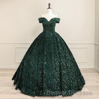 Pink Quinceanera Dress Sequin Off The Shoulder Ball Gown Dress