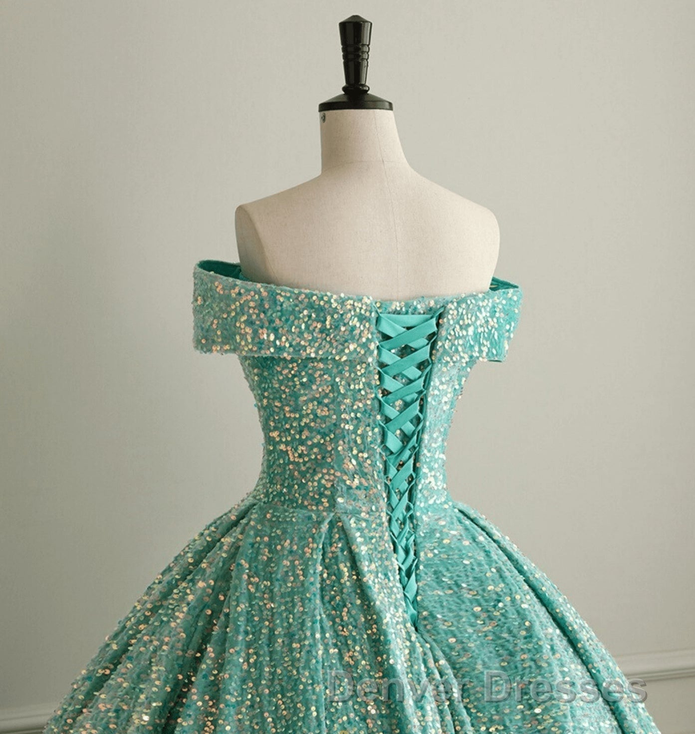 Pink Quinceanera Dress Sequin Off The Shoulder Ball Gown Dress
