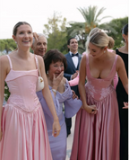 Pink Retro Elegant A-Line Spaghetti Strap Satin Long Evening Dress Birthday Party Dress Bridesmaid Dress