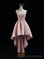 Pink Satin  Lace Prom Dress