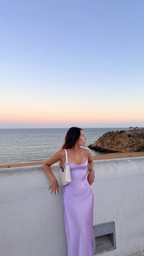Pink Satin Prom Dress Long Evening Dress Party Dress