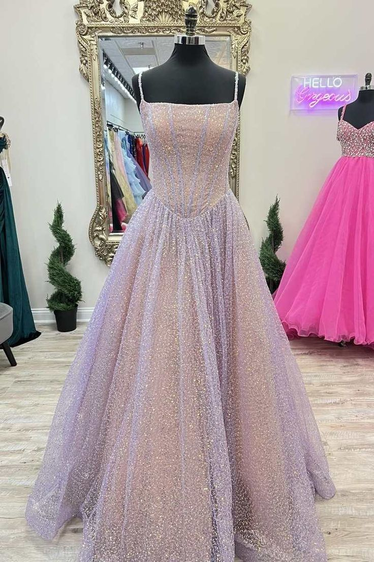 Pink Sequins A-Line Prom Gown Princess Birthday Party Dress Secondary image