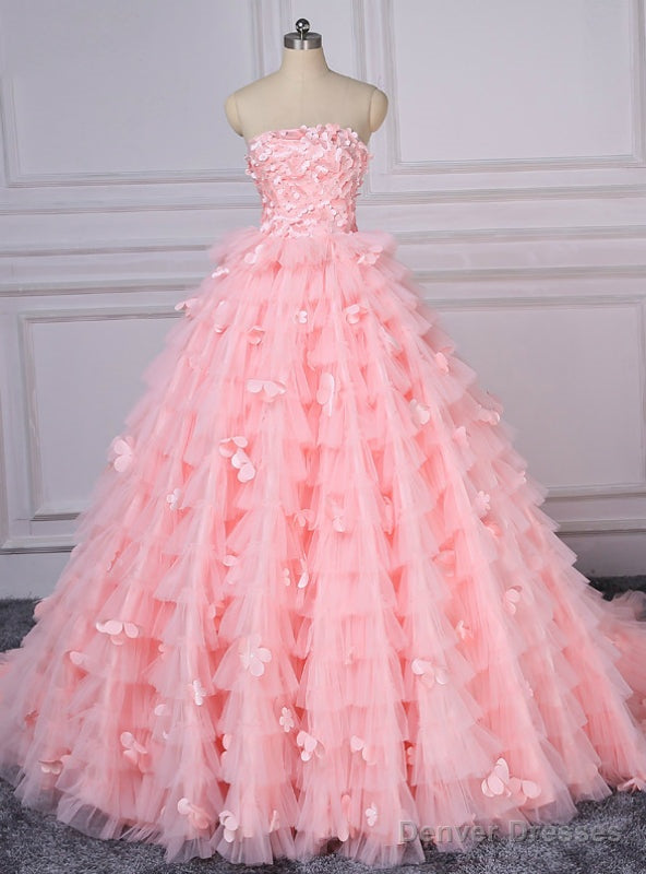Pink Sexy Strapless Wedding Dress Cake layer Photography Main image