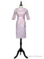Pink Sheath Half Sleeves Appliques Mother Of The Bride Dresses