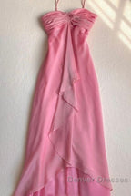 Pink Sheath Long Prom Dress Sweet Formal Party Dress