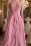 Pink Sheath Long Prom Dress Sweet Formal Party Dress