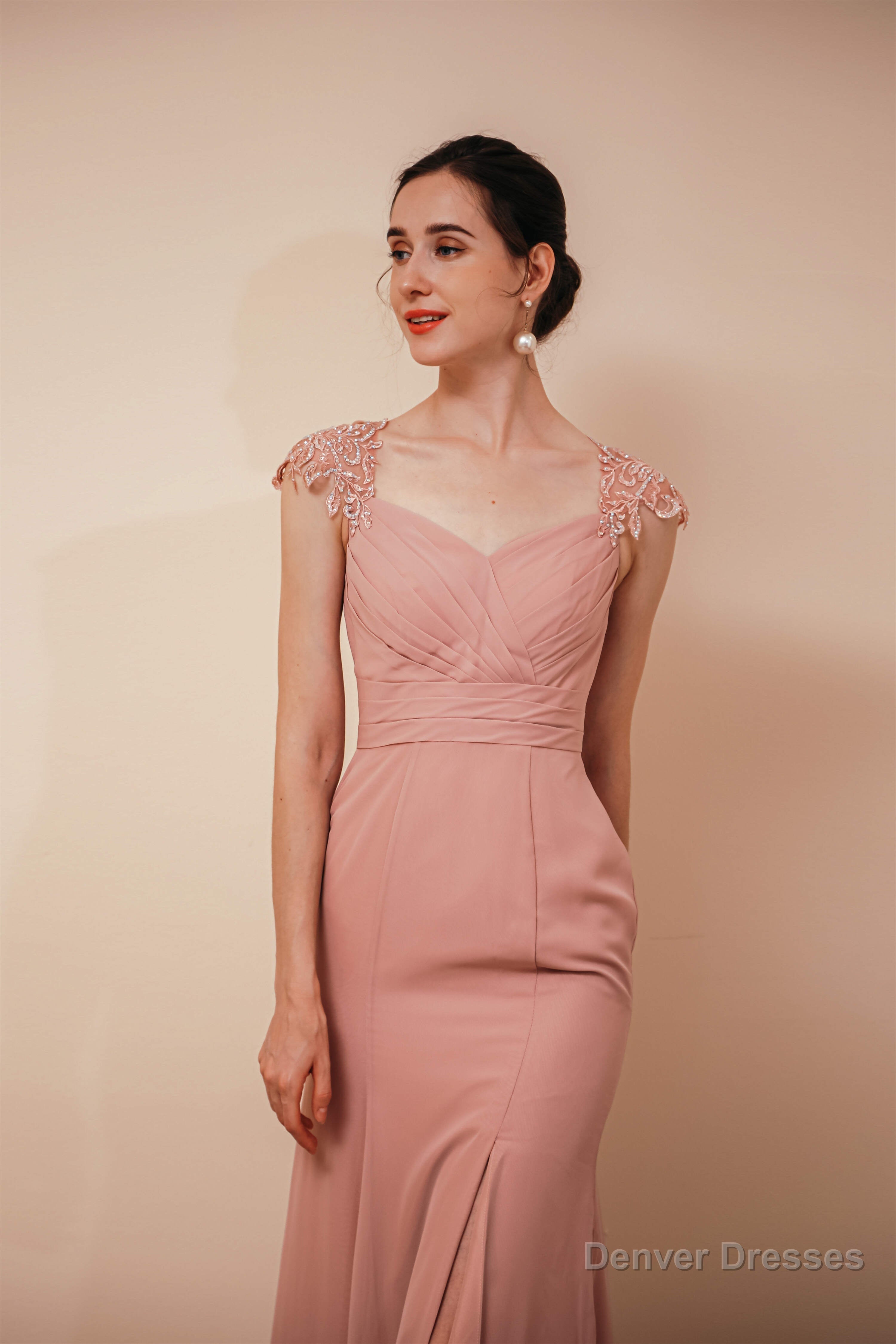 Side Split Mermaid Long Open Back Prom Dresses