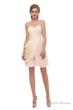 Pink Sweetheart Neck Chiffon Homecoming Dresses With Pleats