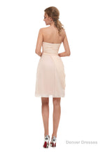 Pink Sweetheart Neck Chiffon Homecoming Dresses With Pleats