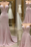Pink Sweetheart Neck Mermaid Long Prom Dress, Pink Evening Dress