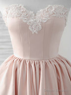 Pink Sweetheart Neck Short Prom Dress Pink Homecoming Dresses