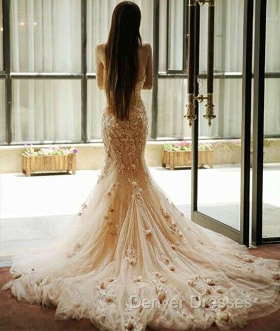 Pink Sweetheart Neck Tulle Mermaid Long Prom Dress, Wedding Dress Secondary image