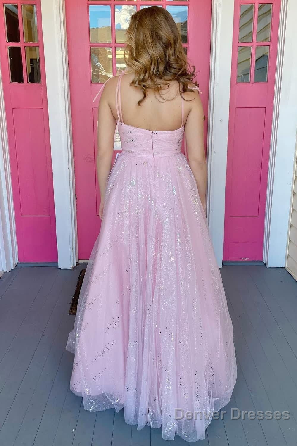 Pink Tulle A-Line Prom Dress Secondary image