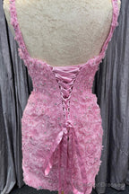 Pink Tulle Floral Appliques Sweetheart Lace-Up Quinceanera Dress