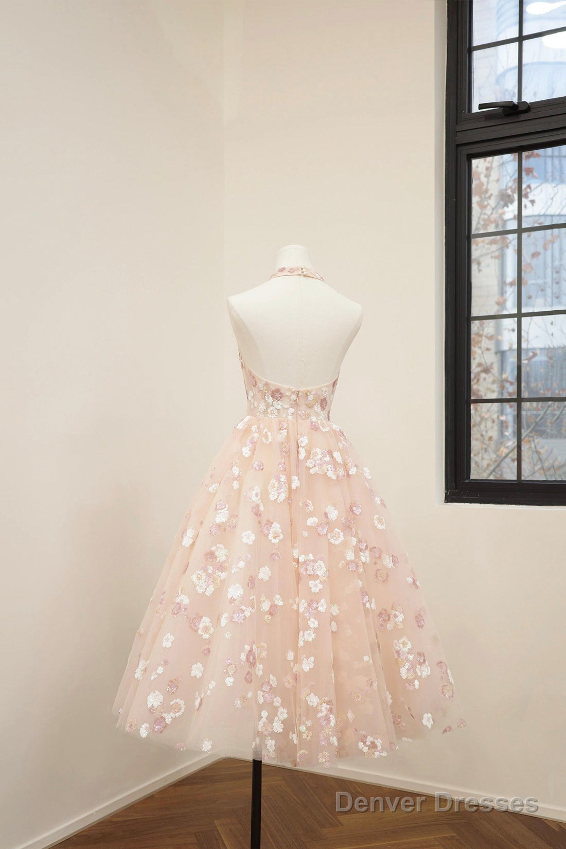 Pink Tulle Sequins Short Prom Dress, Beautiful A-Line Party Dress Secondary image