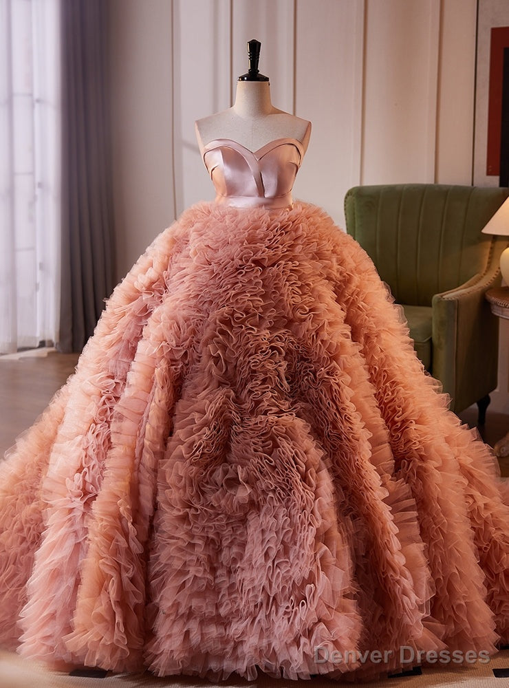 Pink Tulle Strapless Tiers Princess Dress Main image