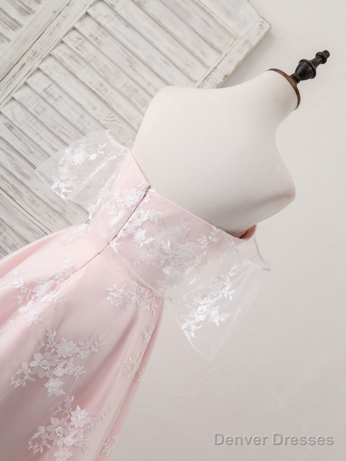 Pink Tulle Sweetheart Lace Short Prom Dress, Pink Homecoming Dress