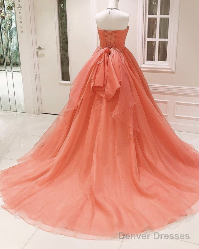 Pleated Tulle Bow Back Ball Gown Dresses Strapless Secondary image