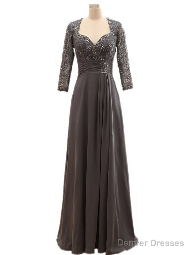 Popular Long Sleeves Beaded Lace Chiffon Mother of the Bride Dress Main image
