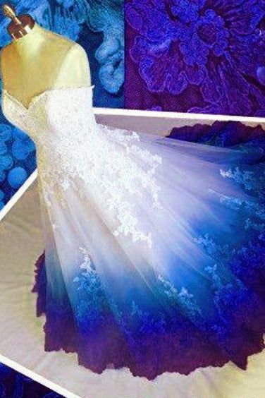 Popular Prom Dress,Colored Prom Dress, Sweetheart Appliques Prom Dress,Modern Wedding Dress Secondary image
