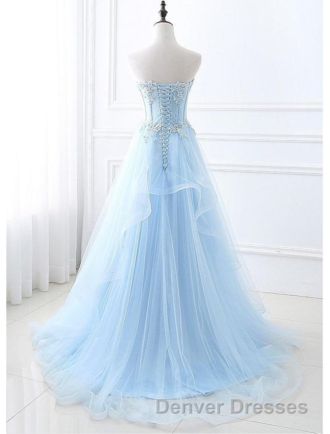 A-Line Sexy Floral Engagement Prom Birthday Dress Strapless Sleeveless Sweep / Brush Train Lace with Pleats Lace Insert Secondary image