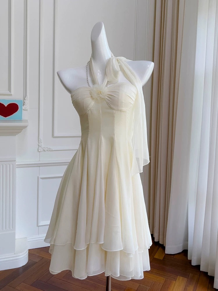 Pretty A Line Halter Chiffon Short 8Th Grade Homecoming Dress Summer Middle School Hoco Dress Cocktail Dress Birthday Outfits