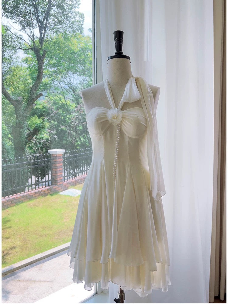 Pretty A Line Halter Chiffon Short 8Th Grade Homecoming Dress Summer Middle School Hoco Dress Cocktail Dress Birthday Outfits