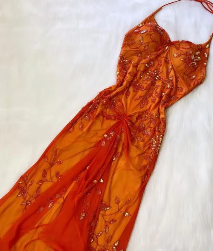Pretty A Line Halter Tulle Long Prom Dress Formal Evening Dress