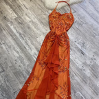 Pretty A Line Halter Tulle Long Prom Dress Formal Evening Dress