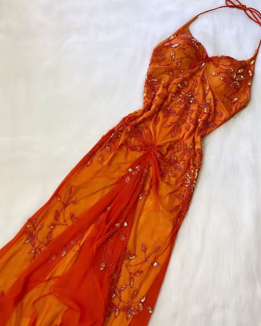 Pretty A Line Halter Tulle Long Prom Dress Formal Evening Dress