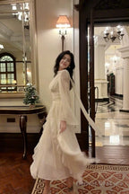 Pretty A Line High Neckline Chiffon Ankle Length Evening Dress Prom Dresses