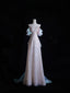 Pretty A Line Off The Shoulder Pink Sequin Long Prom Dress Evening Gowns