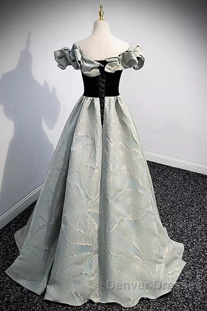 Pretty A Line Off The Shoulder Satin Long Evening Party Dress Prom Dress