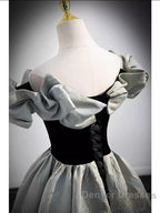 Pretty A Line Off The Shoulder Satin Long Evening Party Dress Prom Dress