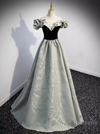 Pretty A Line Off The Shoulder Satin Long Evening Party Dress Prom Dress