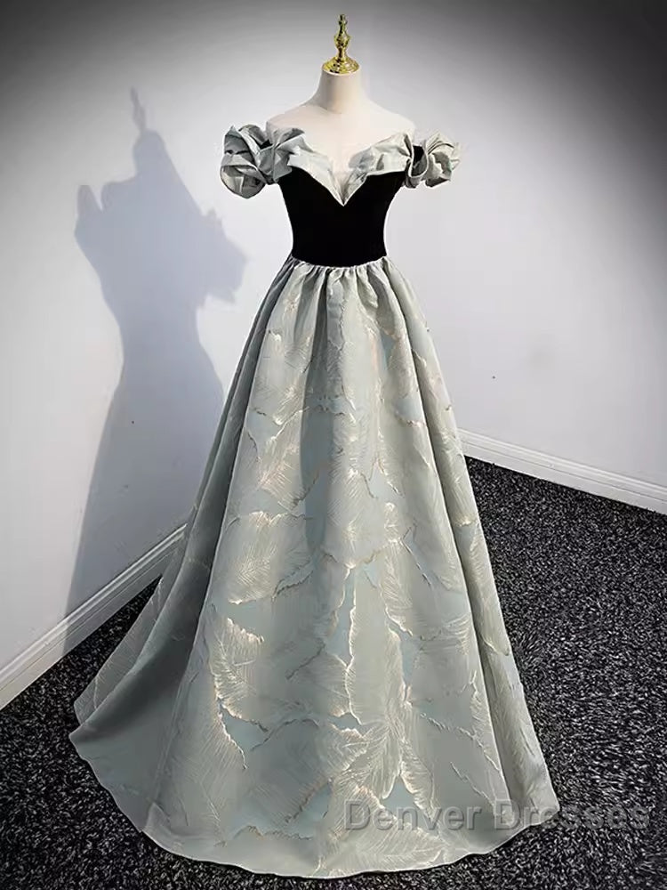 Pretty A Line Off The Shoulder Satin Long Evening Party Dress Prom Dress