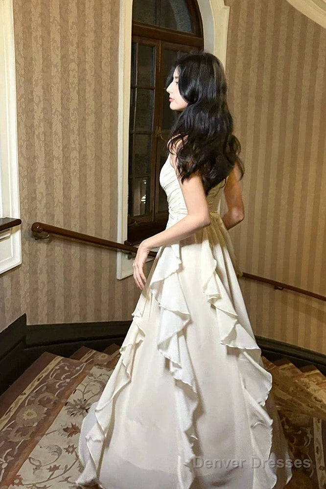 Pretty A Line Spaghetti Straps Chiffon Ankle Length Evening Dress Prom Dresses Secondary image