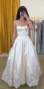 Pretty A Line Spaghetti Straps Stain Lace Long Prom Dress Formal Dress