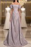 Pretty A Line Square Neckline Sleeveless Long Evening Party Dress Pink Prom Dress