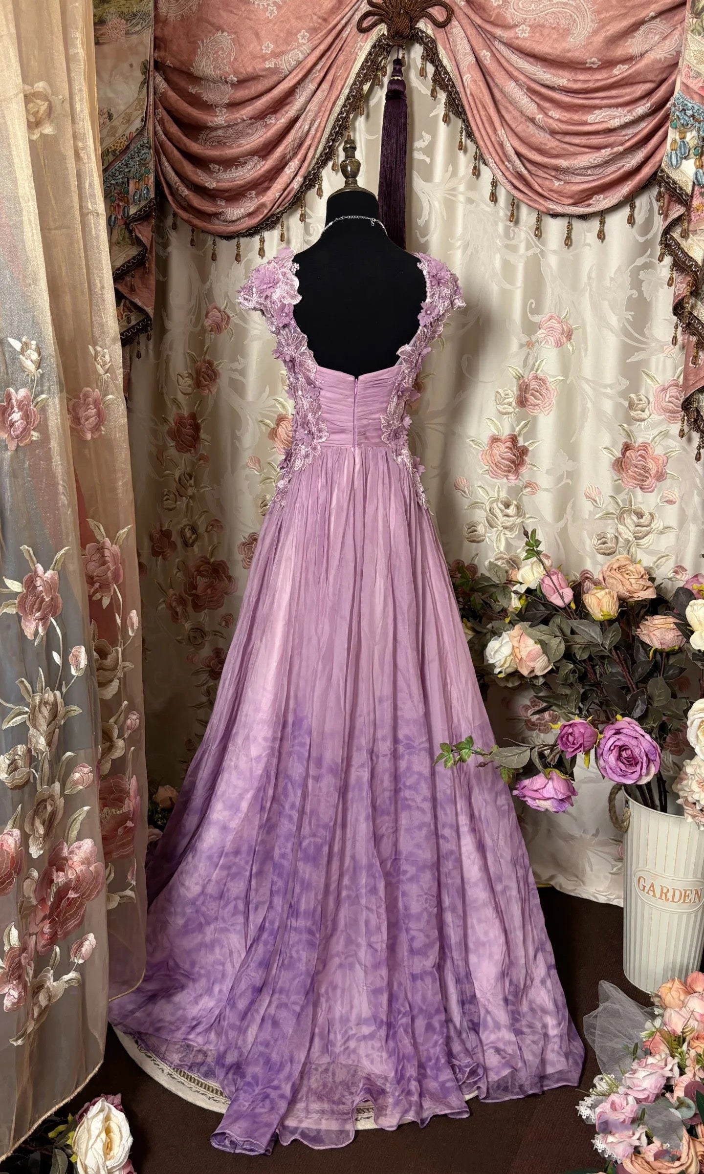 Pretty A Line Sweetheart Neckline Long Tulle Lilac Party Dress Prom Dress Secondary image