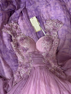 Pretty A Line Sweetheart Neckline Long Tulle Lilac Party Dress Prom Dress