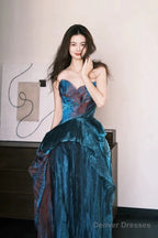 Pretty A Line Sweetheart Ruffles Long Evening Dress Prom Dresses