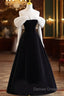 Pretty Ball Gown Off The Shoulder Black Velvet Evening Party Dress Prom Dress With Flower